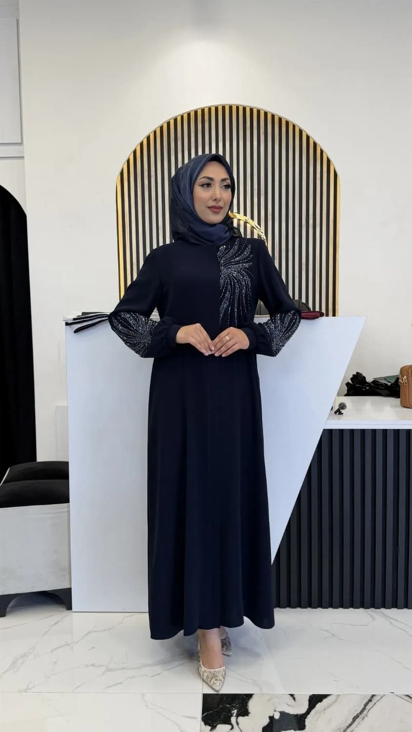 ABAYA TAŞ BASKILI FERACE